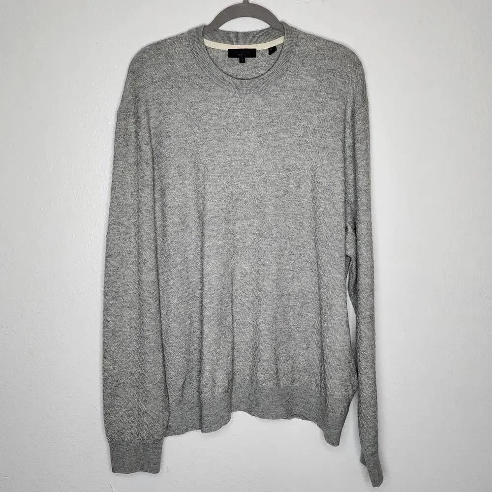 Ted Baker Knares Long Sleeve Textured Crew Neck Jumper Gray Marl